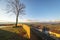 Monferrato winter panorama, from Treville viewpoint Alessandria. Color image