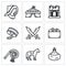 Mongol-Tatar yoke icons set. Vector Illustration.