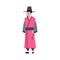 Mongol Traditional Clothes Man Wearing Ancient Costume Isolated Asian Dress Concept