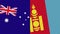 Mongolia and Australia Two Half Flags Together