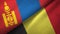 Mongolia and Belgium two flags textile cloth, fabric texture