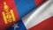 Mongolia and Chile two flags textile cloth, fabric texture