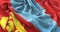 Mongolia Flag Ruffled Beautifully Waving Macro Close-Up Shot