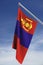 Mongolia flag with sky