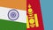 Mongolia and India Two Half Flags Together