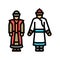 mongolia national clothes color icon vector illustration