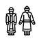 mongolia national clothes line icon vector illustration