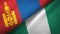 Mongolia and Nigeria two flags textile cloth, fabric texture