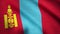 MONGOLIA Realistic Waving Flag Background. Background of a waving flag of Mongolia