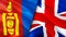Mongolia and United Kingdom flags. 3D Waving flag design. Mongolia United Kingdom flag, picture, wallpaper. Mongolia vs United