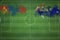 Mongolia vs Australia Soccer Match, national colors, national flags, soccer field, football game, Copy space