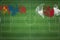 Mongolia vs Japan Soccer Match, national colors, national flags, soccer field, football game, Copy space