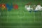 Mongolia vs Paraguay Soccer Match, national colors, national flags, soccer field, football game, Copy space