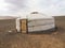 Mongolian ger or yurt in the Gobi desert - travel and tourism