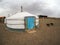 Mongolian gers or yurts in the Gobi desert - travel and tourism