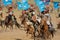 Mongolian horse riders take part in the traditional historical show of Genghis Khan era in Ulaanbaatar, Mongolia.