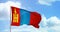Mongolian politics and news. Mongolia national flag on sky background footage