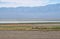Mongolian shepherd\'s house on the background of the lake Dzergiin Tsagaan Nuur in Mongolia
