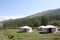 Mongolian tents (gers) in the Bogd Khaan valley, Tuv, Mongolia.