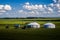Mongolian tents on the prairie