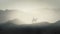 Mongolian Warrior Sitting on his Horse on a Mountain