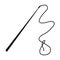 Mongolian whip.The whip is for herding cattle.Mongolia single icon in black style vector symbol stock illustration.