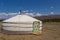 A mongolian yurt in the steppe