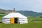 Mongolian yurt on steppe