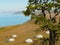 Mongolian yurts on the shore of lake Khubsugul.