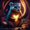 Mongoose hugging heart Digital illustration of a little ferret holding a heart in its paws AI generated animal ai