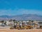 Moning view of many Excavators with  Mt Charleston