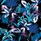 Monitone blue Tropical forest Colorful Toucan, exotic birds, t