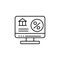 Monitor, bank, percent icon. Simple line, outline vector elements of loan and investment for ui and ux, website or mobile