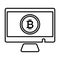 Monitor, bitcoin line icon. vector illustration isolated on white. outline style design, designed for web and app. Eps