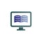 Monitor, book, online color gradient vector icon