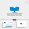 monitor book online education simple logo template vector illustration icon element isolated