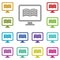 Monitor, book, online multi color icon. Simple glyph, flat vector of online traning icons for ui and ux, website or mobile