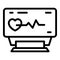 Monitor cardiogram icon, outline style