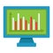 Monitor chart flat icon, business and graph