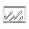 Monitor with charts icon, outline style