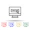 Monitor cursor subscribe multi color icon. Simple thin line, outline vector of online and web icons for ui and ux, website or