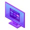 Monitor desktop icon, isometric style