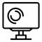 Monitor device icon, outline style