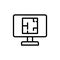 Monitor drawing apartment icon. Simple line, outline vector elements of architecture icons for ui and ux, website or mobile