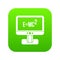 Monitor with Einstein formula icon digital green