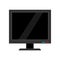 Monitor front view screen computer equipment vector icon. Electronic communication technology work office PC