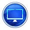 Monitor icon futuristic blue round button vector illustration