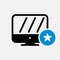 Monitor icon, technology icon with star sign. Monitor icon and best, favorite, rating symbol