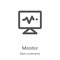 monitor icon vector from basic ui elements collection. Thin line monitor outline icon vector illustration. Linear symbol for use