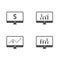 Monitor icons with dollar signs